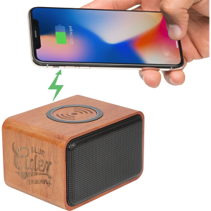 Wood Bluetooth Speaker with Wireless Charging Pad